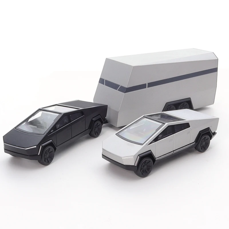 Xcartoys 1/64 Tesla Cybertruck Con Rimorchio In Lega Diecast Model Car Toy Collection Gift Boy 12 + Y