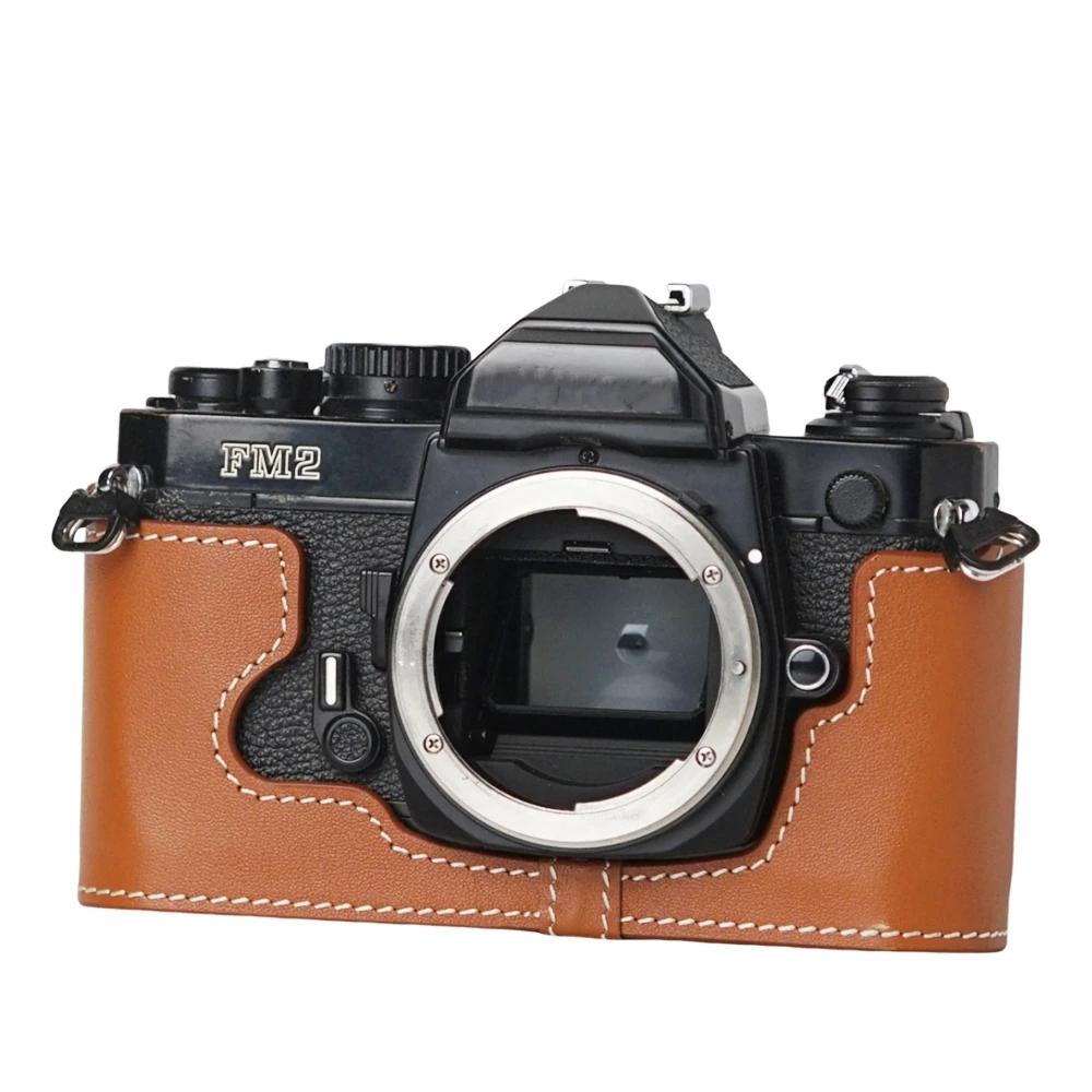 brown camera case