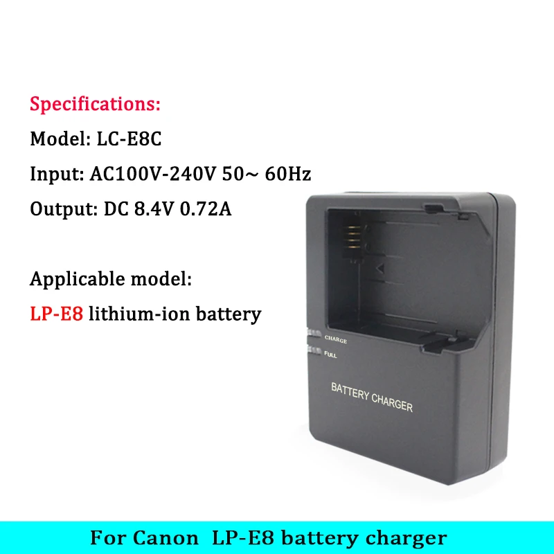 LC-E8C LC-E8E Battery Charger For Canon LP-E8 Battery EOS 550D