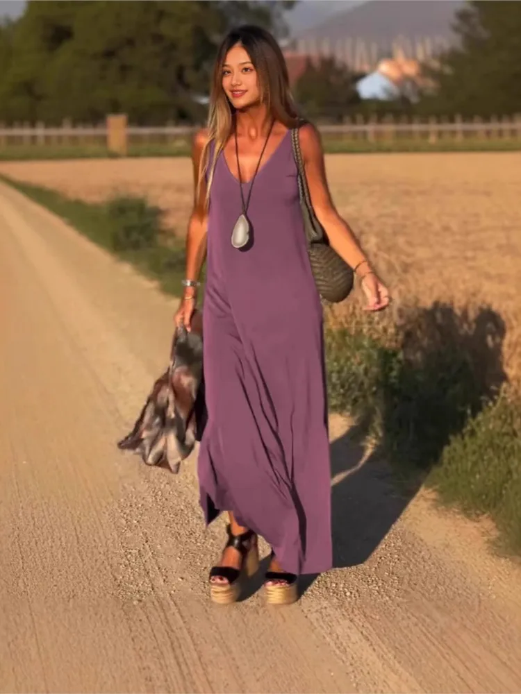 New Summer Women's Sexy V-neck Spaghetti Strap Dress Solid Fashion Elegant Casual Boho Dresses For Women Robe Femme Vestidos - AliExpress 200000345 New Summer Women's Sexy V-neck Spaghetti Strap Dress Solid Fashion Elegant Casual Boho Dresses For Women Robe Femme Vestidos - AliExpress 200000345