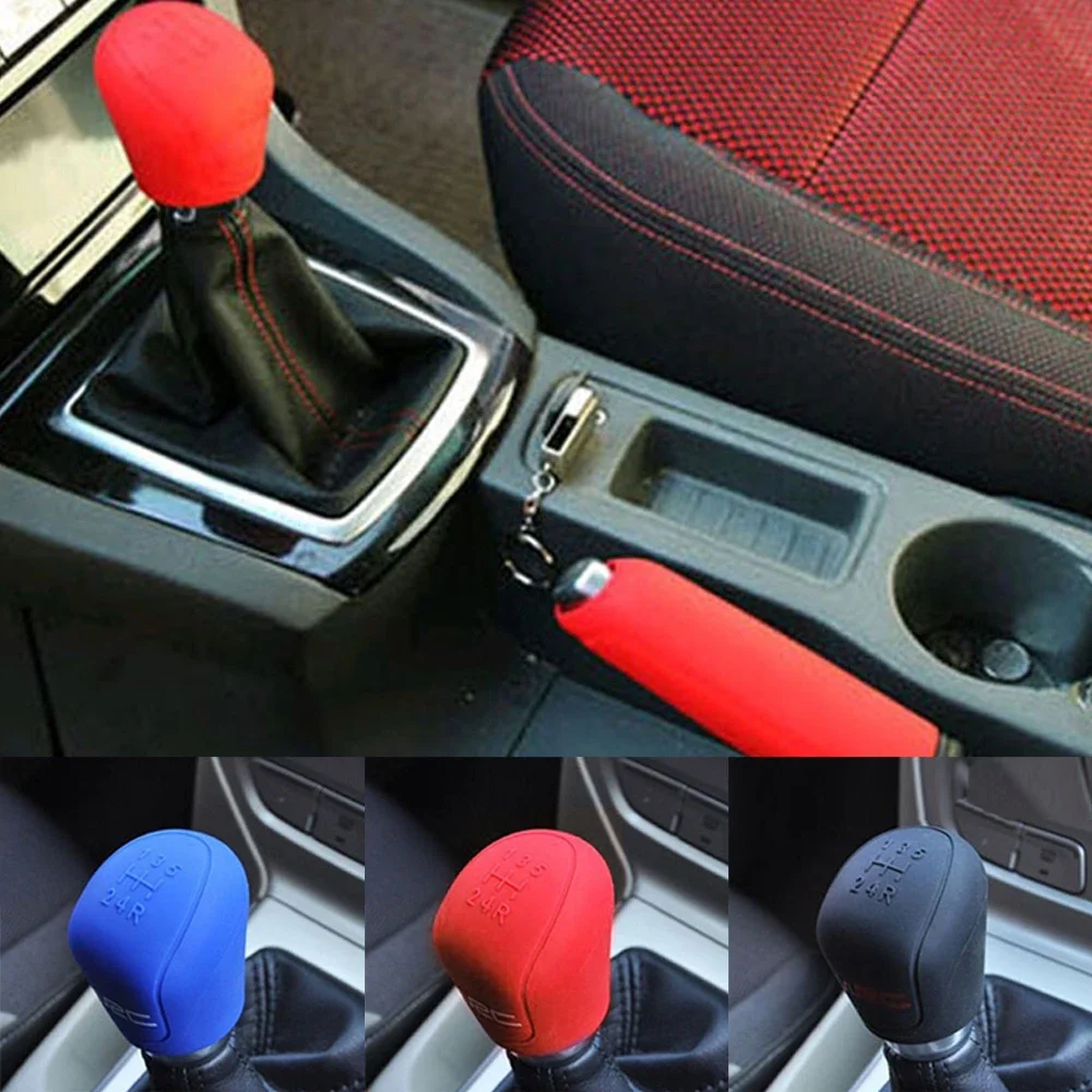 Couvercle de Pommeau de Levier de Vitesse de Voiture,Couvre Frein Main  Silicone,Couvercles de Levier de Vitesses,Voiture Pommeau de Levier de  Vitesse