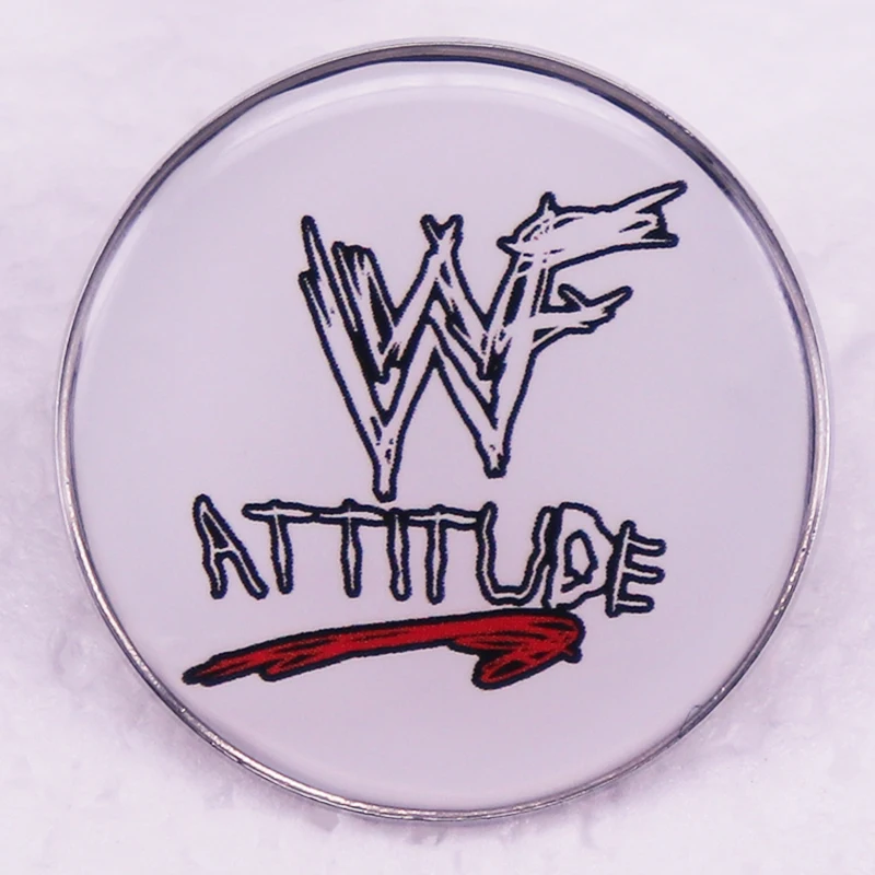 WWFs Attitude Enamel Pin Professional Wrestling Game Brooch Metal