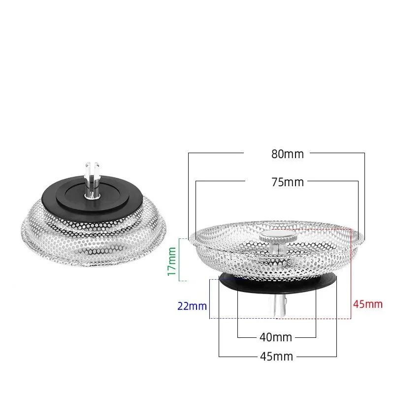 Description Picture 3 of itemWaste Plug Kitchen Sink Strainer Replacement Basin Drain Filter Stainless Steel Shower Hair Catcher for Bathroom Accessories