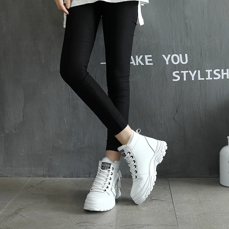Womens Sneakers Winter Running Shoes Velvet thick cotton autumn waterproof and anti-ski cotton snow boots