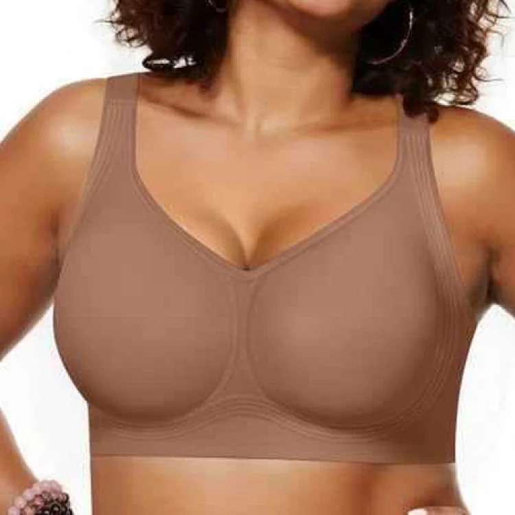 Women's Seamless Bra, Removable Pads Wireless Bralette, Comfortable Full-Coverage, Ideal for Daily Casual Wear Use