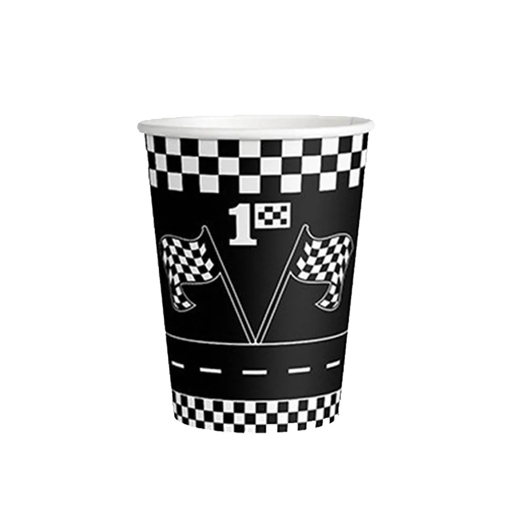 Car Theme Disposable Paper Cups - Cartoon Truck Racing Birthday Party Decorations, 10/30 Pack