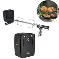 Camping Home BBQ Grill Motor Meat Forks Set Rotating Motor Electric Automatic Rotisserie Spit Rod Cooking BBQ Motor Set 1