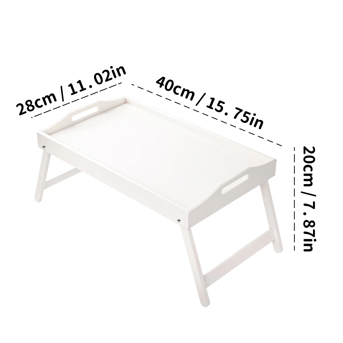 折りたたみ脚付き竹製朝食ベッドトレイ - ソファ、テレビ、ラップトップ、スナックの使用に最適 - ベッドで朝食を提供 (ブラック/ホワイト)