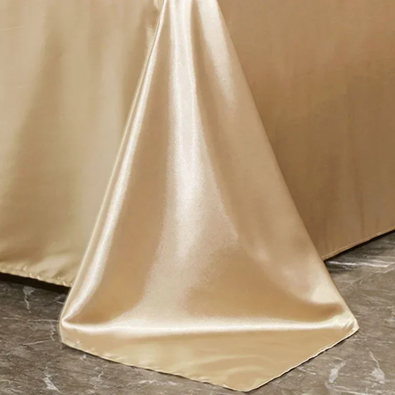 High-end Mulberry Silk Bed Sheet and Pillowcase or Only A Bedsheet Luxury Stain Silky Bed Sheet Set Queen Beautify Skin Bedsheet 4