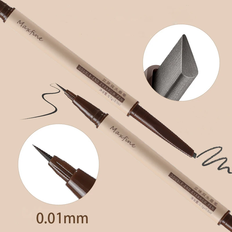 Doublehead liquid Eyebrow pencil Lying silkworm waterproof Black brown Natural Point mole wild Eyebrow pen aegyosal liner Makeup 3