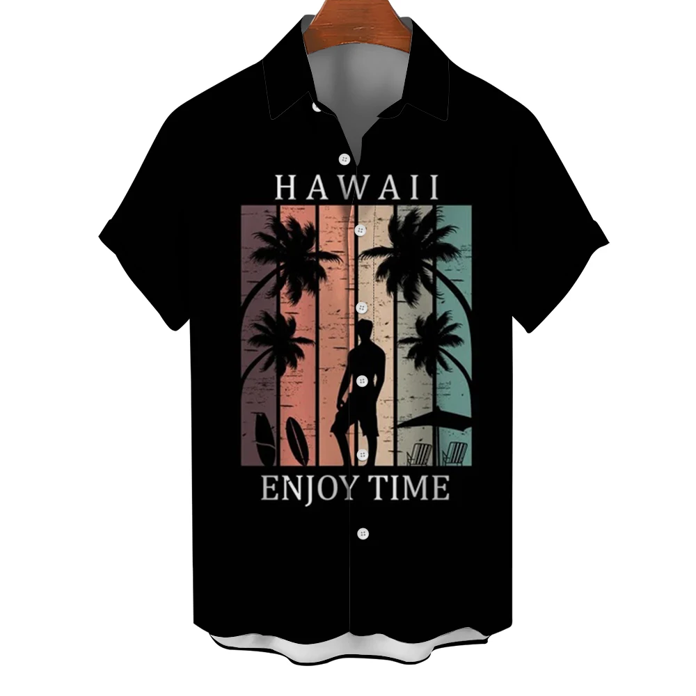 

Men's Hawaiian Shirts Coconut Palm 3D Printed Short Sleeve Shirt,Button Loose Tops Fit Hawaiian Shirt 2024 Men's Clothing