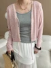 [LANMREM] Casual Lace Strap Cardigan For Women Solid Color Sunscreen Knitted Female Top 2025 Spring Summer New 26A1351 3