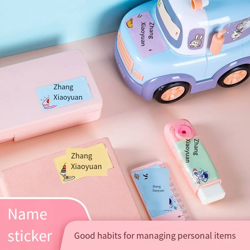 Cartoon Name Tape Handwriting Cup Sticker Seamless Waterproof Anti-Tear Stickers Kindergarten Name Book Classification decal