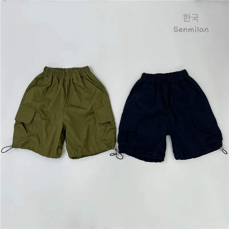 

Baby Summer Clothing Boy Girl Short Cargo Pants Linen Cotton Bottoms Handsome Shorts Solid Cotton Fashion Girls Shorts 18M-3T