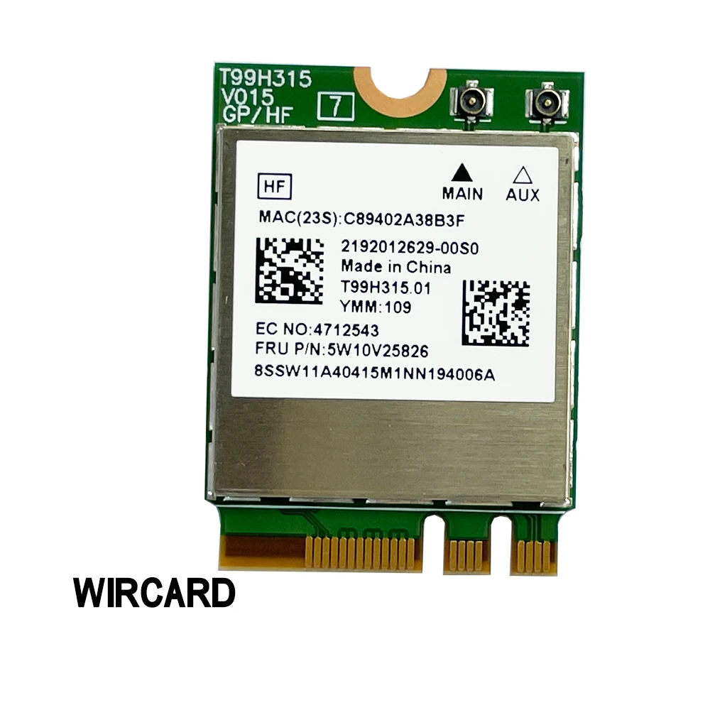 Wi-Fi 6E MT7922 무선 2400Mbps WIFI 네트워크 카드 Lenovo 노트북 용 2.4G 5G 6G 802.11AX M.2 Bluetooth 5.2 MU-MiMO 어댑터