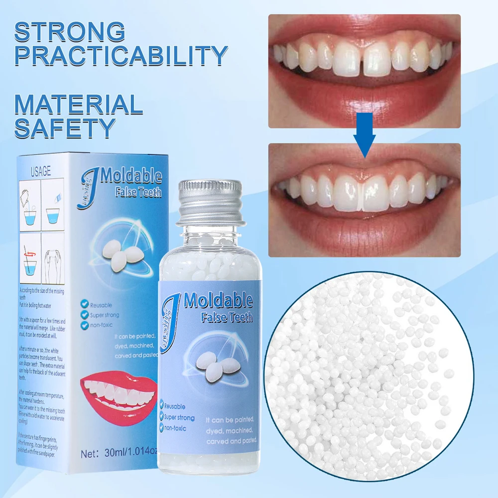 30ml Natural Resin Tooth Repair Granules Temporary Filling Dental Gap Repair Broken Teeth Denture Adhesive Falseteeth Solid Glue tooth repair kit temporary falseteeth solid glue teeth and gap adhesive resin teeth dentist denture whitening tooth repair set