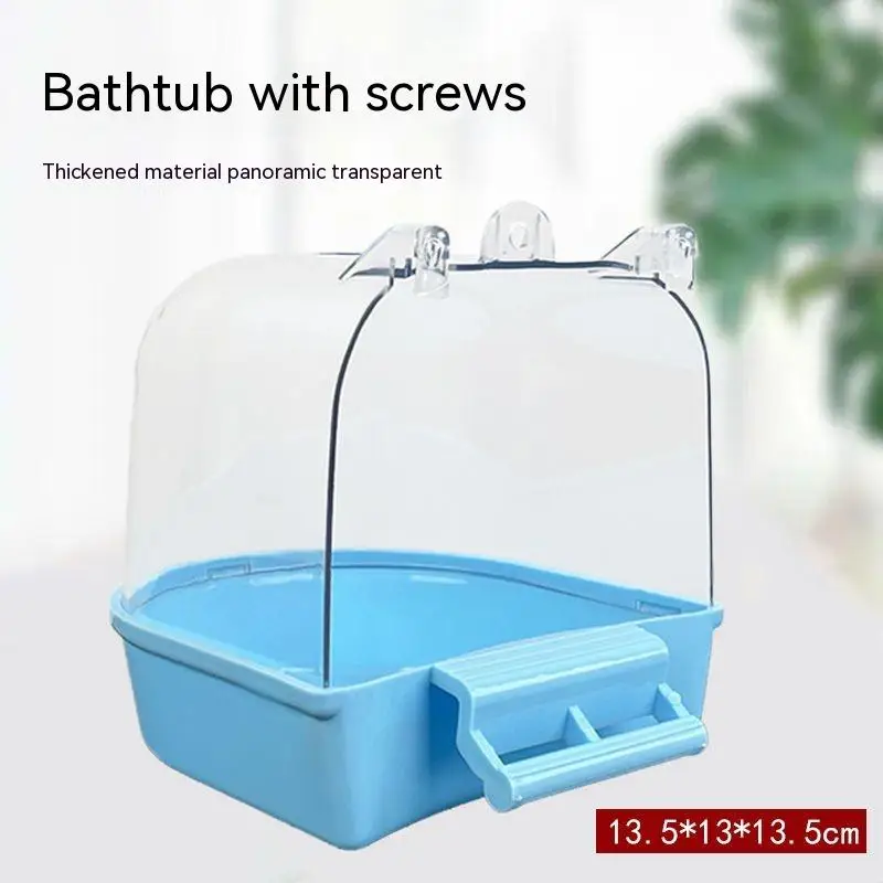 Hanging Bird Bath Cube with Fixed Screws Parrots Bathtub Bath Shower Box Cage Accessory for Bird Water box