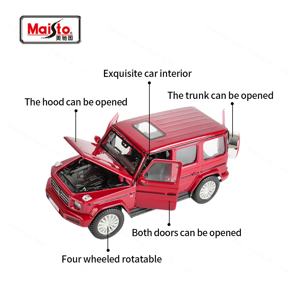 Maisto 1:24 2019 Mercedes-Benz G-Class G500 Silver Grey Static Die Cast Vehicles Collectible Model Car Toys 2