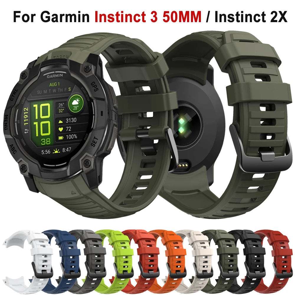 Enhanced Sport Silicone 26mm Strap - Premium Tactical Edition Replacement Wristband