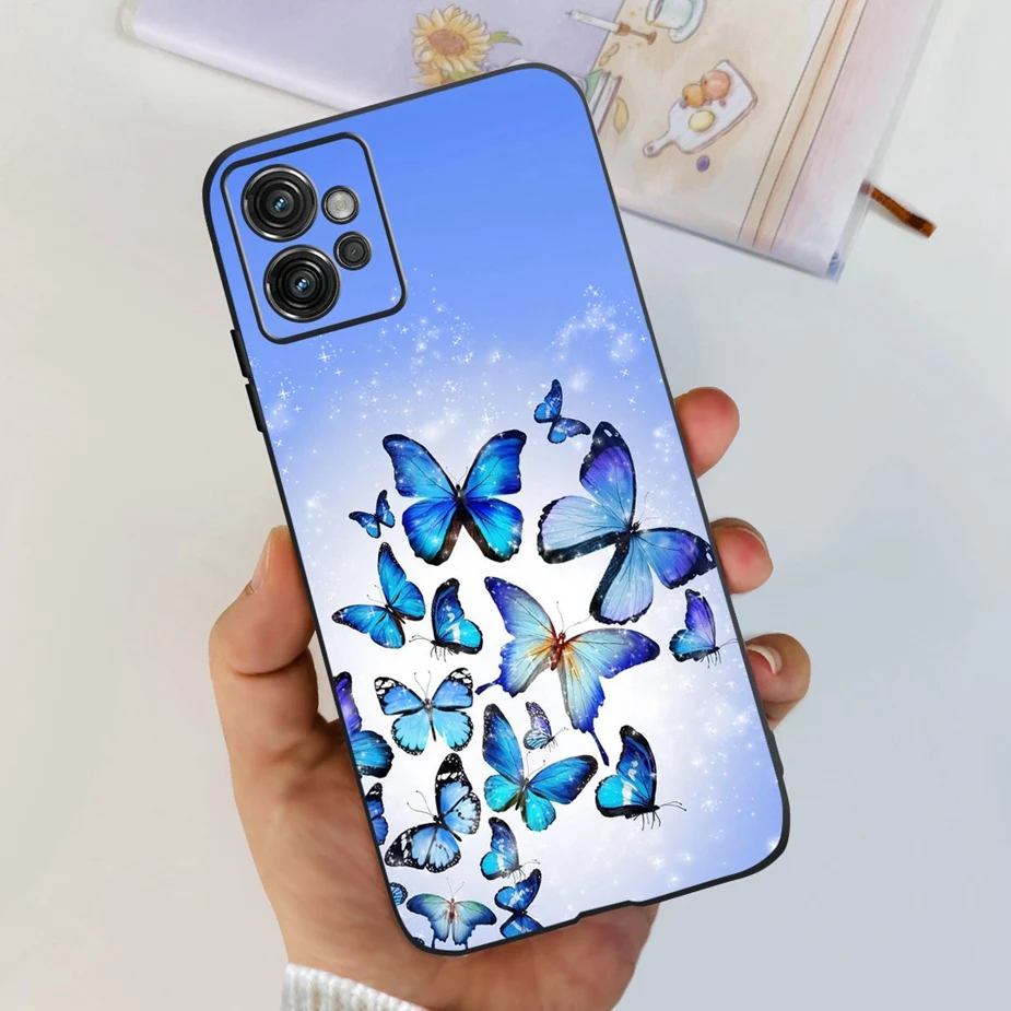 Cute Cat Butterfly Soft Silicone Phone Case, 6.5'' Coque