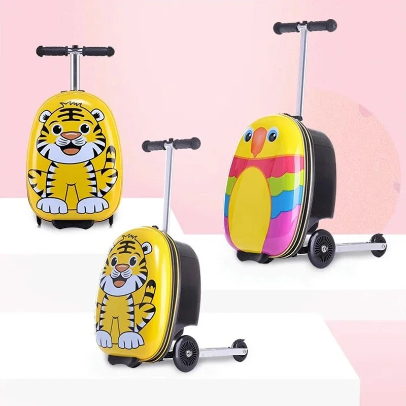 Cute Luggage Children's Scooter Folding Trolley Box Baby Suitcase Student Cartoon Bag 18