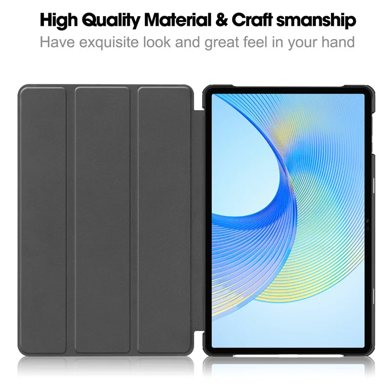 Cute Unicorn Cat Foldable Leather Tablet Case for Kids, Compatible with 11.5 Inch Tablets