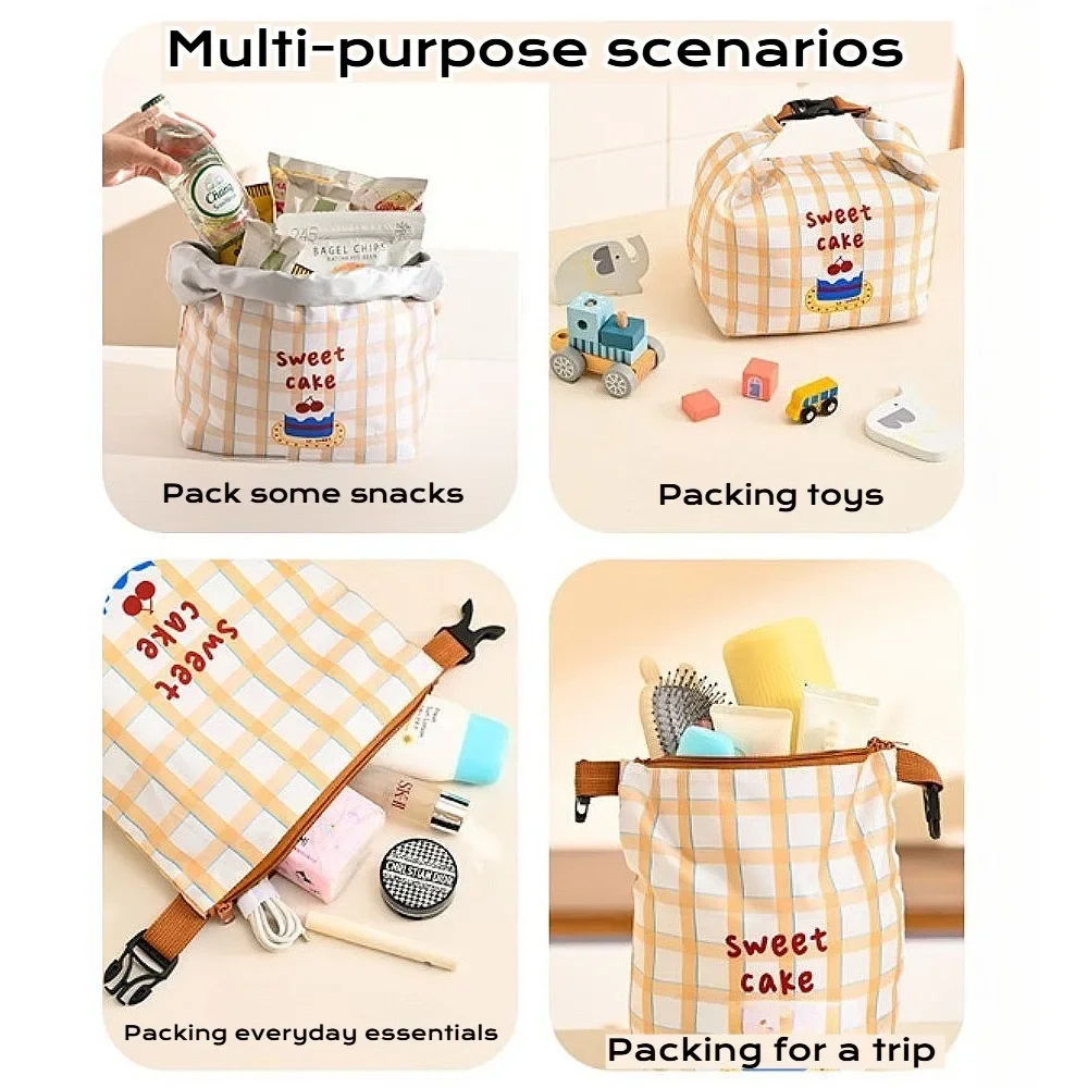 Deluxe Portable Insulated Lunch Bag - Waterproof & Grease-Resistant Bento Carrier