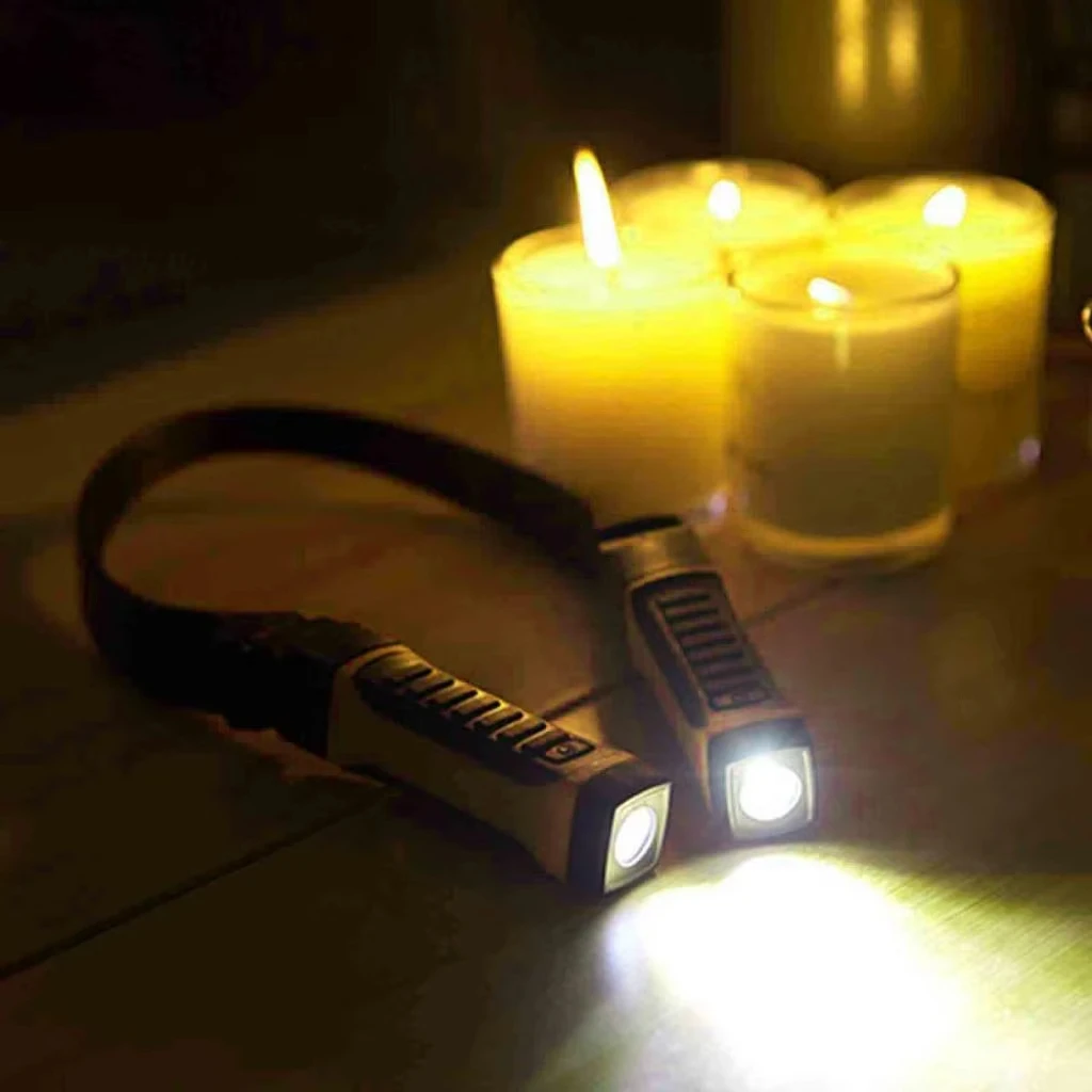 LED Hanging Neck Lamp Reading Light Two Brightness Levels Bendable Rotating Portable for Home Living Room Apartment Dorm Camping