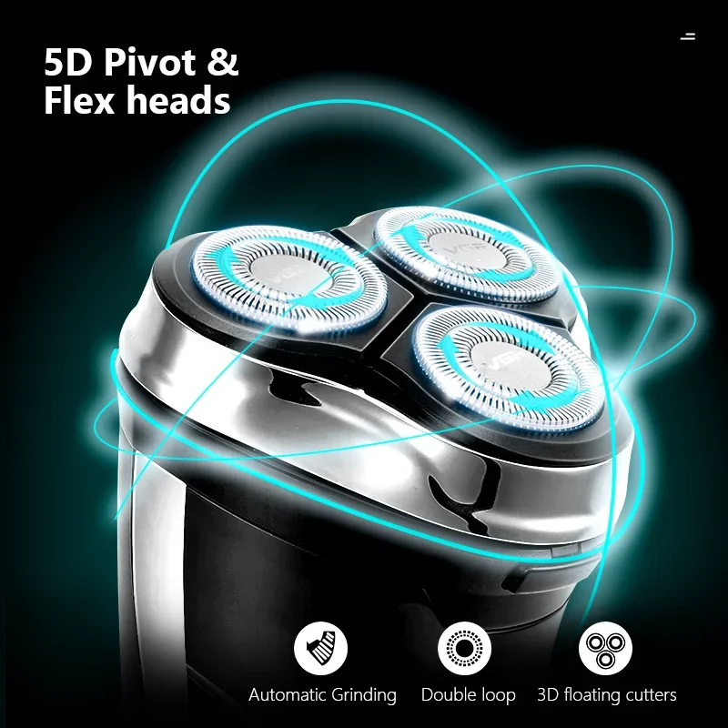 Electric Shaver Men's Smart Beard Hair Shaving Pop-up Timmer Waterproof LCD Display