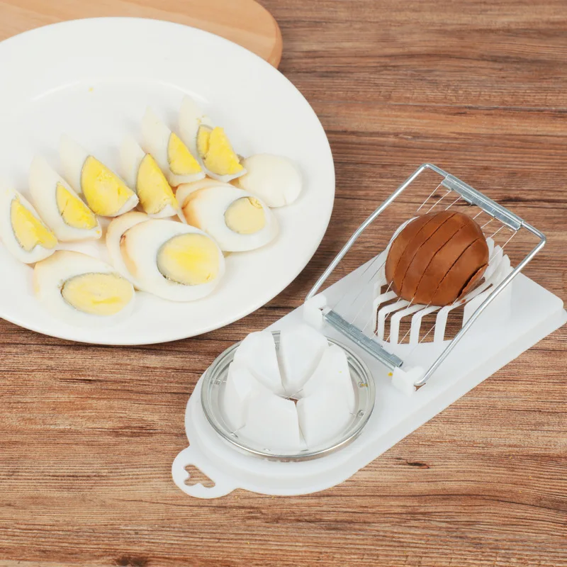 

Multifunctional Stainless Steel Egg Cutter, Household Kitchen Gadgets, 2-in-1 Slicer