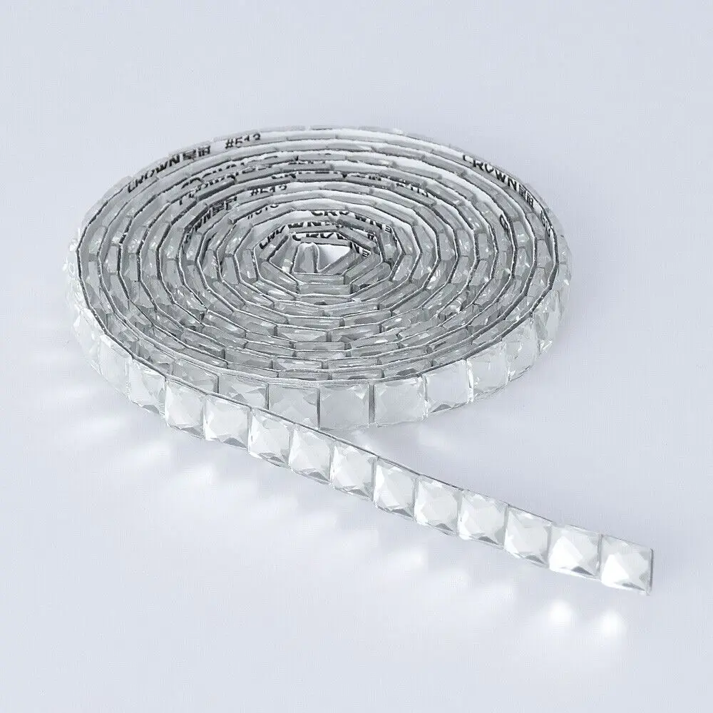 90cm/Roll 1/2/3cm Self-adhesive Square Crystal Diamond Sticker Mirror Mosaic Tiles Glass Sticker Handmade Craft Party Decoration