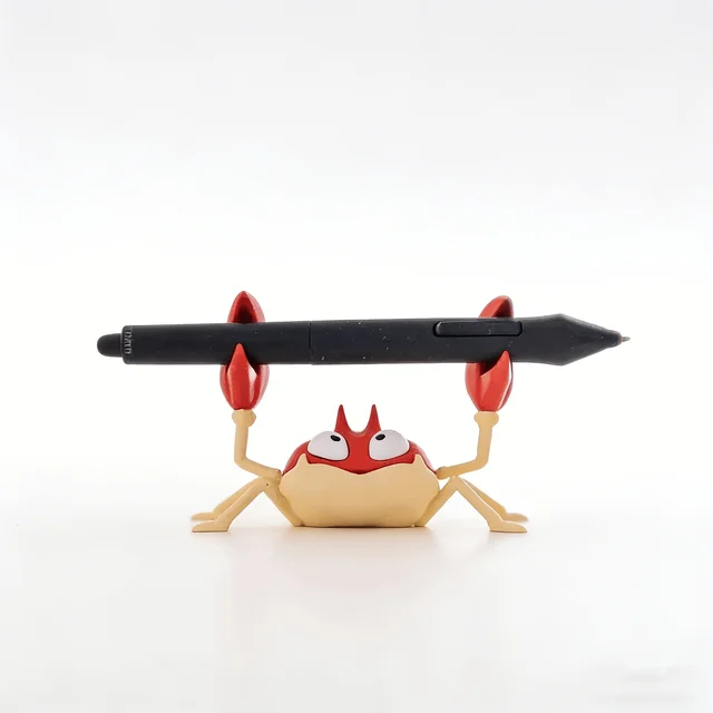 A New Creative Crab Pen Holder in the Shape of a Weightlifting Crab, a Gift Stationery Item Suitable for Home Exhibitions, Parties, Store Windows, Offices, Tables, Etc., and Is Perfect for Offices, Homes, Parties, and Family Exhibitions, as Well as Party Gifts | Fun Design | 1