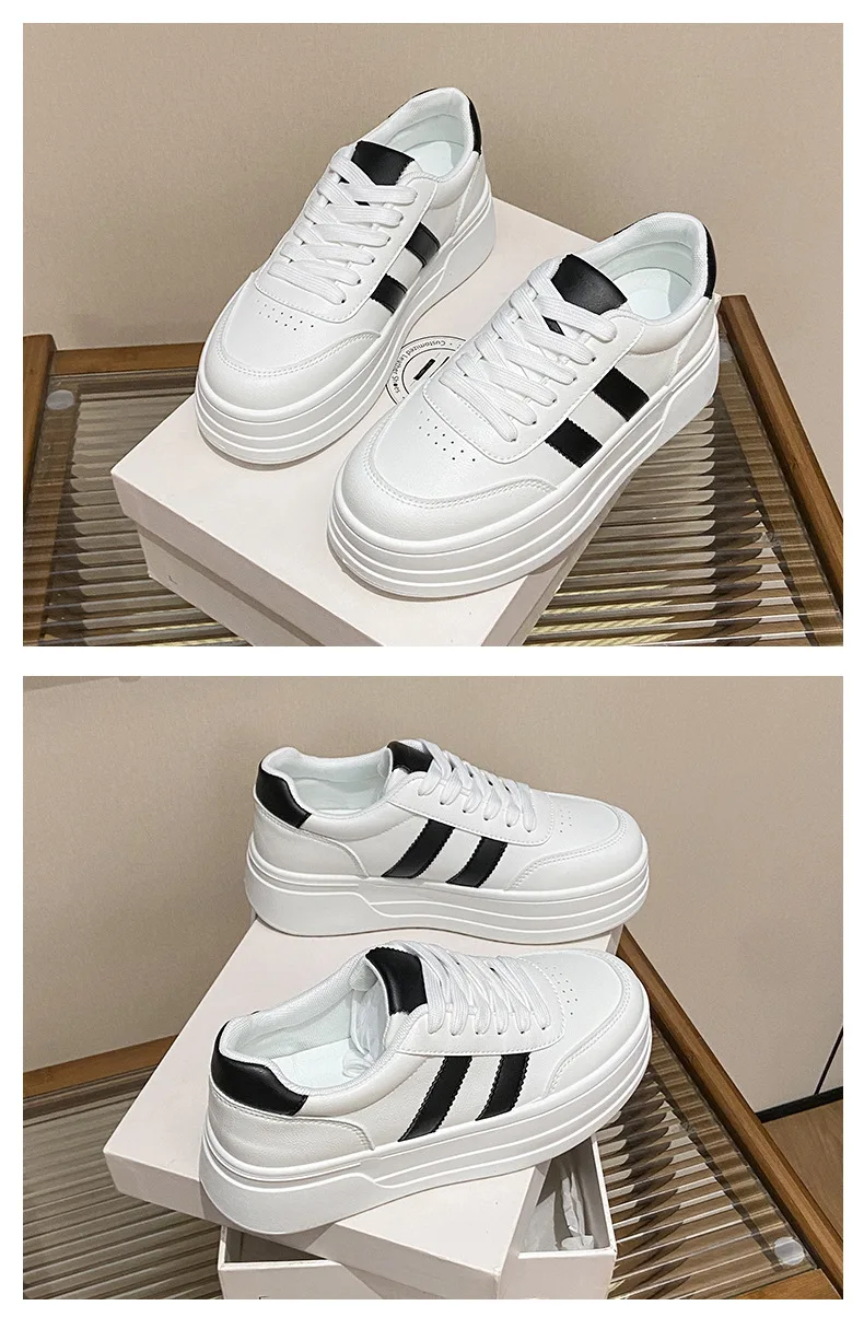 Dames platform sneakers wit met veters en zachte zool_voghion.com
