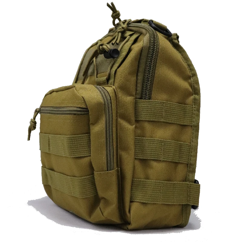 Sac Tactique De Poitrine Molle Bandoulière - Tissu Oxford Gris, Pour Chasse/randonnée - Neuf