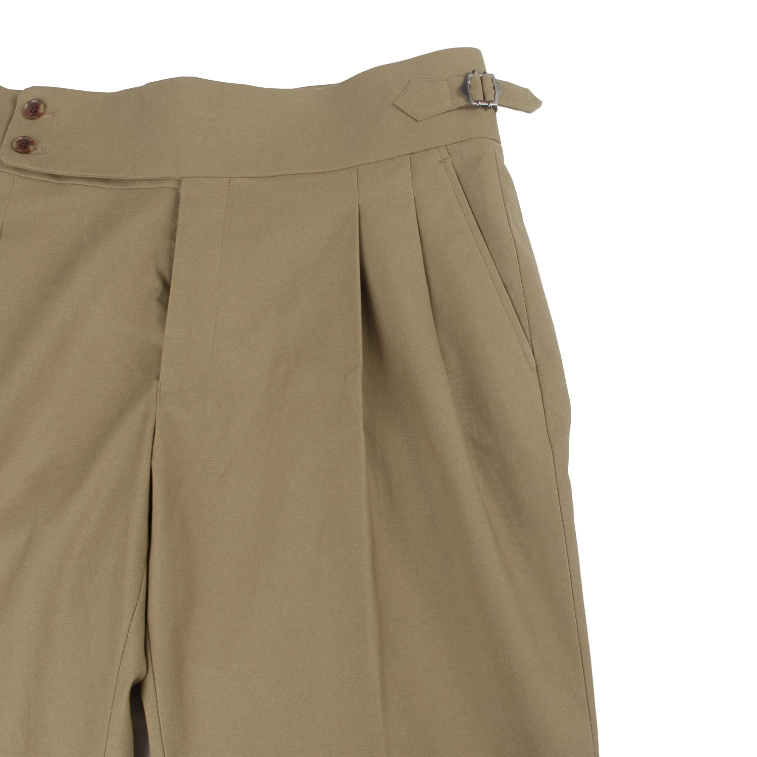 Luxury Fashion Italian Style Custom Made Chinos Tailored Trousers Stretchy Chino Man High Waist Neapolitan Trousers Extended Tab