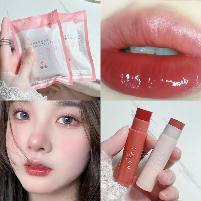 Lindo bálsamo labial afrutado, hidratante duradero, brillo de labios  impermeable, cambio de Color de temperatura Natural, maquillaje cosmético  para el cuidado de los labios - AliExpress