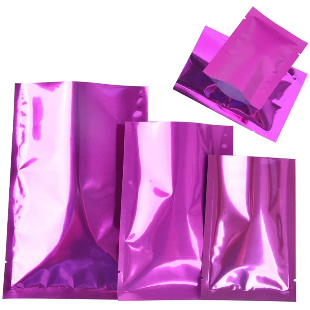 100pcs Colored Aluminum Foil Bags Heat Sealable - Food Grade Top Open Aluminizing Plastic Flat Pouch Powder Facial Mask Package 3