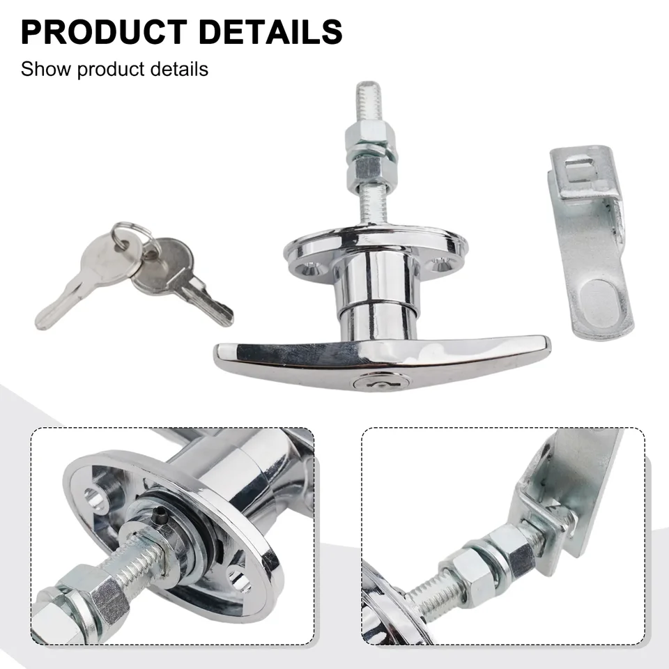 Serratura Per Camion Serratura A T In Lega Di Zinco Per Porte Garage E Camper - Kit Con 2 Chiavi Serratura Per Coperture