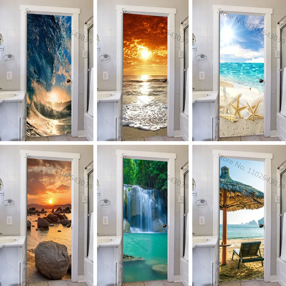 Sticker Mural 3D Paysage - 948NA - Déco Vinyle Pour Porte Ou Mur - Neuf