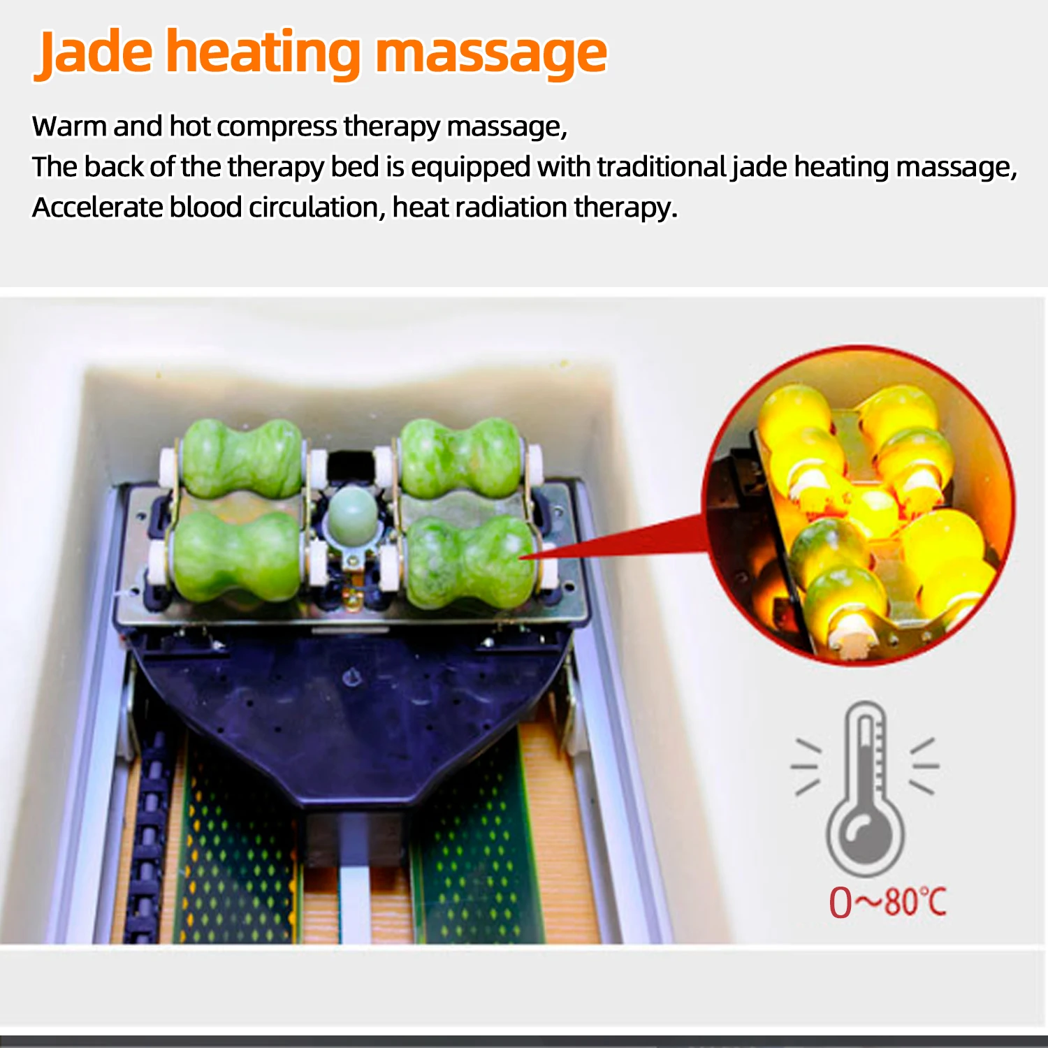 Migun Hot Heated Portable Korea Cheap Nuga Best Warm LCD Automatic Electric Rolling Thermal Jade Stone Massage Bed 2