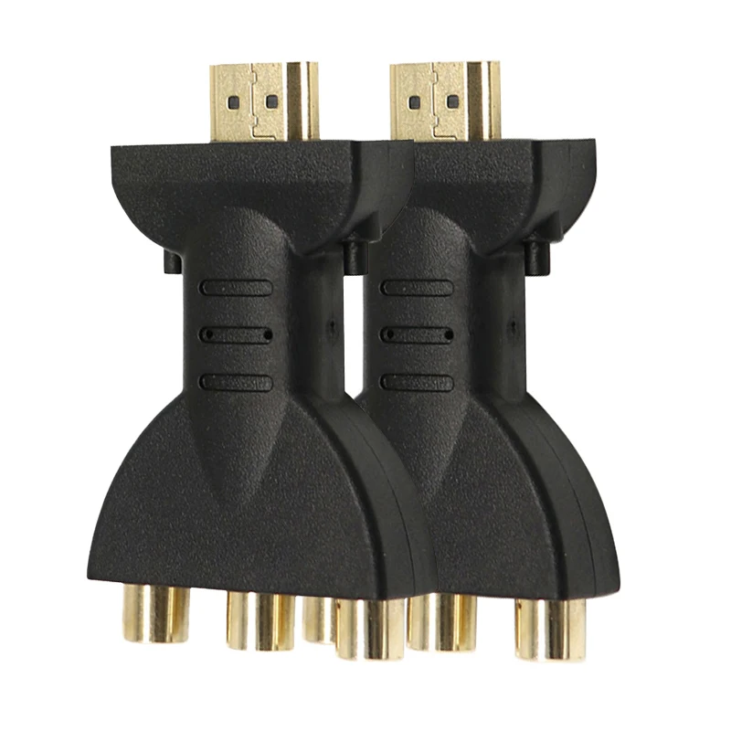 1~10PCS Audio Video Adapter To 3 RGB RCA Gold Plated AV Component Converter 720P 1080P Digital Signal For HDTV DVD