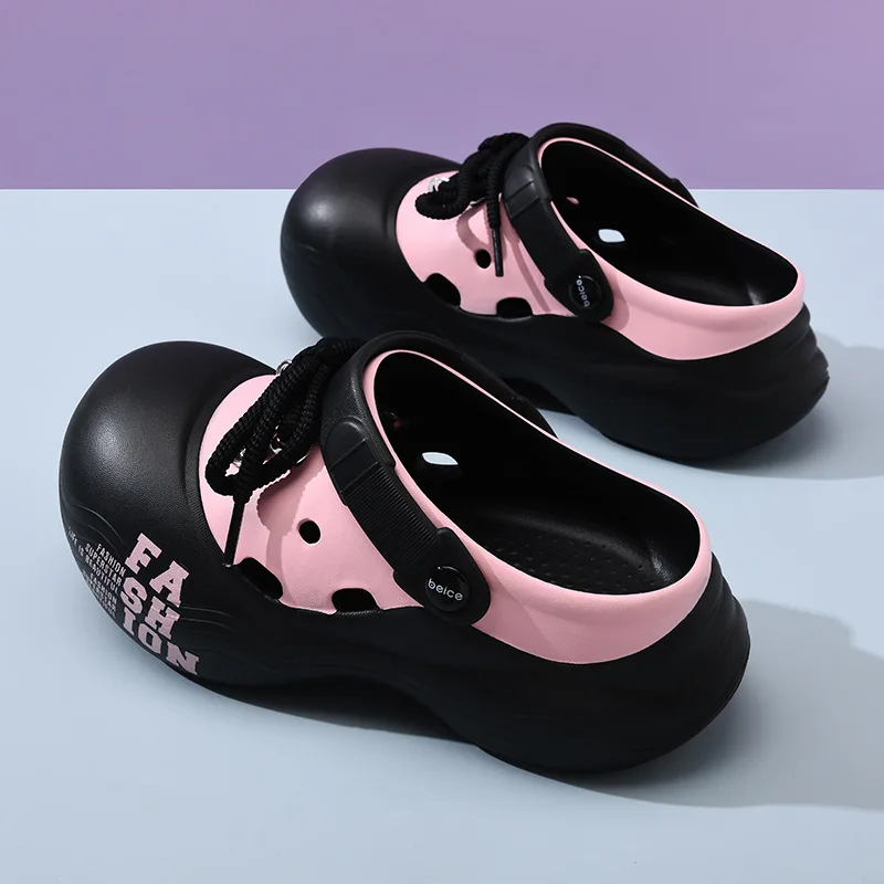 DIY Lace-up Platform Slippers For Women Fashion Clogs Thick Sole Shoes Female Street Sandals Beach Slides women sandals slippers sandals women slippers platform slippers