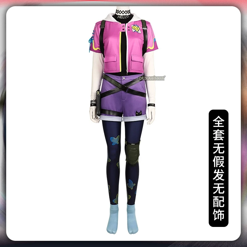 thumbnail image 1 of Disfraz de cosplay de Clove, juego Valorant, disfraz de cosplay de Clove Immortal, peluca de Clove Nails, uniforme de combate para mujer, traje de fiesta de Halloween, 1 of 5