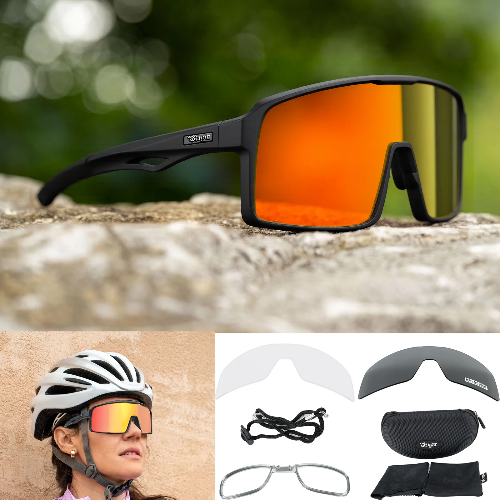 Cycling Sunglasses Outdoor Sport Sunglasses Road Bike MTB Bicycle Riding Goggle Eyewear cycling sunglasses cycling glasses sun glasses sport sunglasses sports glasses bicycle glasses for Man Women Singa Cycling Glasses