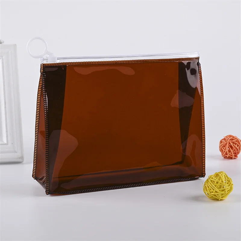 100 Teile/los Transparente PVC Zipper Tasche Kunststoff Kosmetik Tasche Student Schreibwaren Taschen Reise Waschen Lagerung Taschen 20x5x15 cm – Detail 6