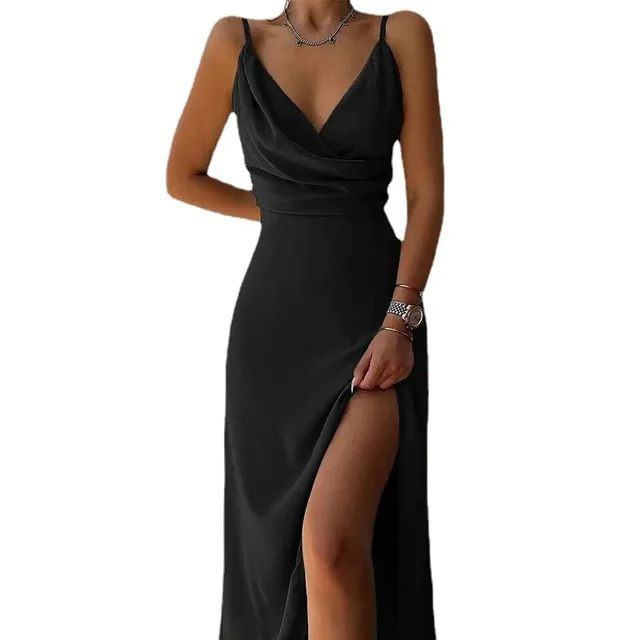 Floral Print Off-Shoulder Maxi Dress Slit V-Neck Strapless Gown - Image 4