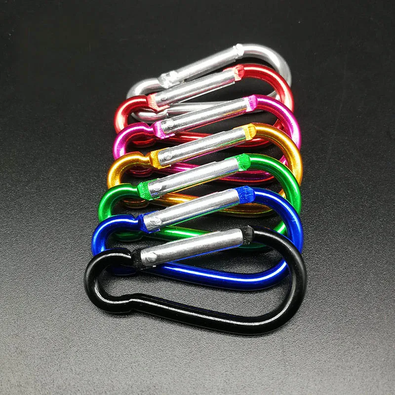 Lot De 10 Mousquetons En D En Alliage D'aluminium - Verrouillage à Vis, Multicolores - Pour Porte-clés, Camping, Randonnée - 5
