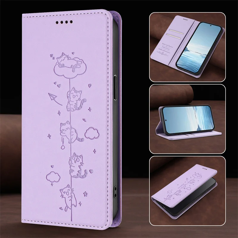 Premium Magnetic Leather Stand Wallet Case – Flip Protective Back Cover in Elegant Design