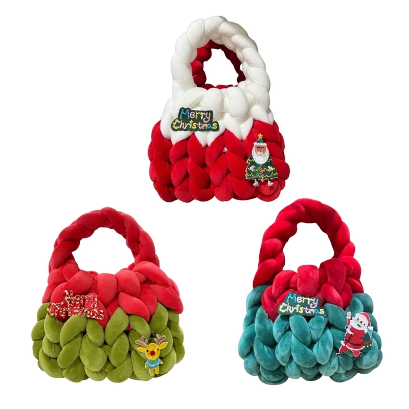 

Versatile Handbag Christmas Hand Woven Bag for Daily Errands and Parties