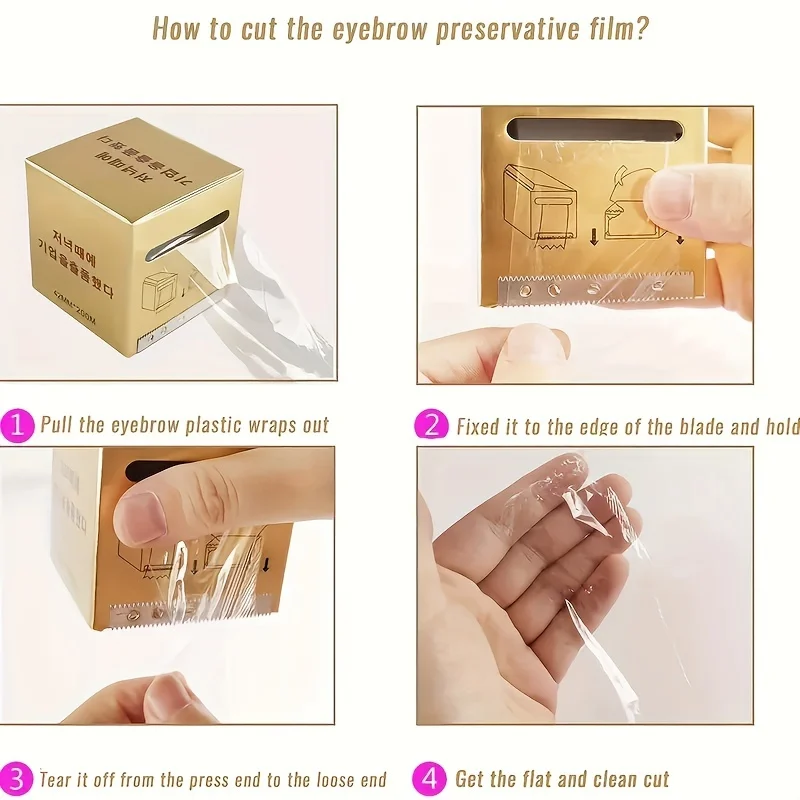 1/3/5pcs 문신 필름 랩 마이크로베이딩 플라스틱 방부제 투명 커버 일회용 눈썹 입술 바디 문신 용품